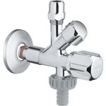 GROHE Original WAS Sicherungstechnik - KOMBI-ECKVENTIL mit selbstdichtendem Anschlussgewinde, Wandanschluss 1-2 Zoll, Abgang 3-8 Zoll, Abgang 3-4 Zoll mit Schlauchanschluss 22036000 - Preisvergleich