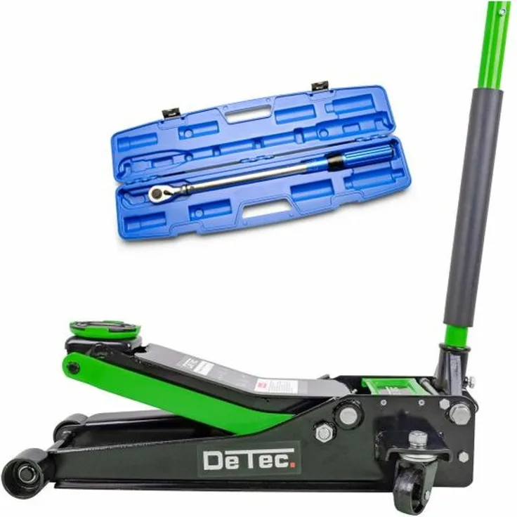 DeTec. DT-3TWH 3 Tonnen Rangier-Wagenheber Quick Lift grün + Drehmomentschlüssel 1-2 Zoll-WK3000020014