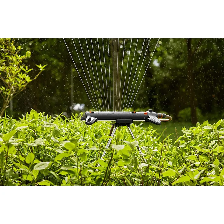 GARDENA Viereckregner AquaZoom M Regner zur Bewässerung von Flächen von 9-250 m², Reichweite 3-18 m, Sprengweite 3-14 m, integrierter Metallfilter (18712-20) – Bild 3