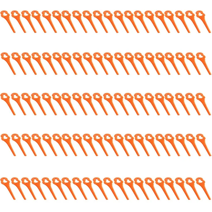 FUXTEC 100x Ersatzklingen-Ersatzmesser aus Kunststoff für 20V Akku Rasentrimmer FX-E...