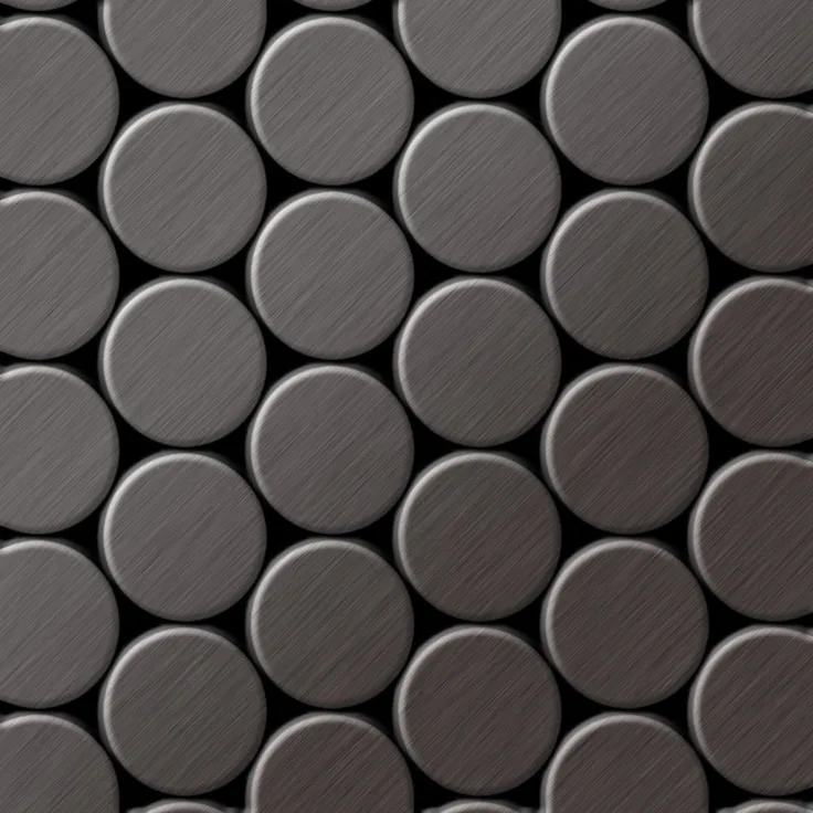 Alloy Mosaik Fliese massiv Metall Titan gebürstet in dunkelgrau 1,6mm stark Dome-Ti-SB 0,73 m2