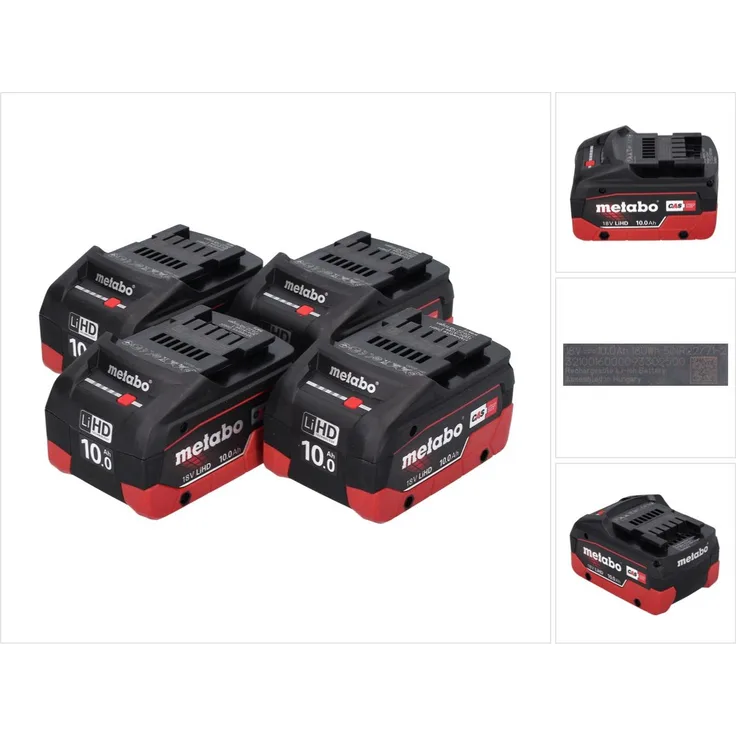 Metabo LiHD Akkupack Set 4x 18 V 10,0 Ah CAS System ( 4x 625549000 ) - Preisvergleich