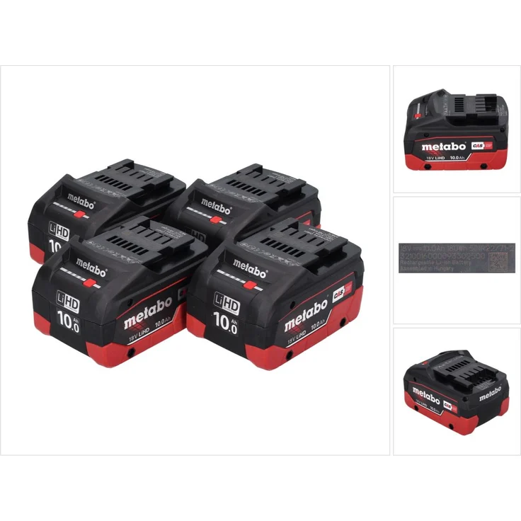 Metabo LiHD Akkupack Set 4x 18 V 10,0 Ah CAS System ( 4x 625549000 ) - Preisvergleich