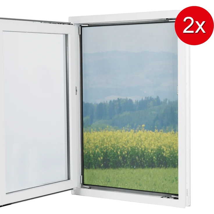 EASYmaxx Fenster-Moskitonetz mit Magnetbefestigung 150x130cm in Schwarz - 2er-Set – Bild 1
