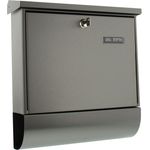 BURG-WÄCHTER Edelstahl-Briefkasten mit aufklappbarem Regendach und Zeitungsfach, A4 Einwurf-Format, EU Norm EN 13724, Amrum 38670 Ni