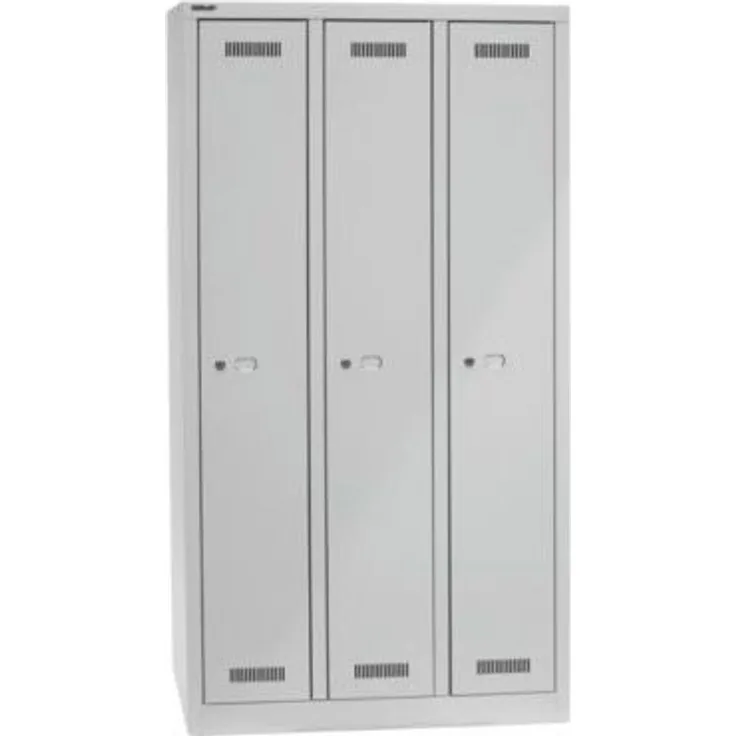 Bisley MonoBloc Garderobenschrank - lichtgrau - 3 Abteile, Breite 900 mm |