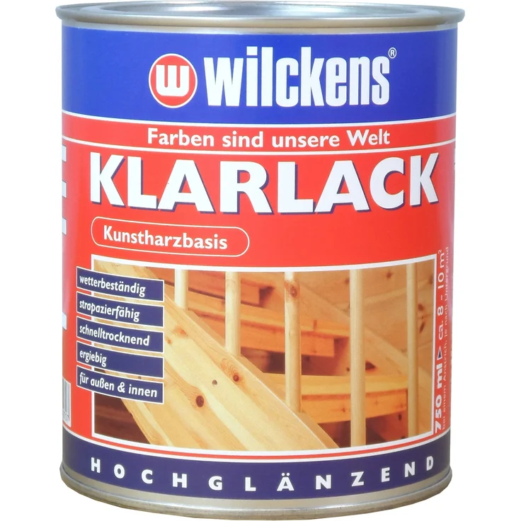 Wilckens - Wilckens 0,75l Klarlack hochglanz farblos Holz Metall Lack Kunstharz - transparent – Bild 1