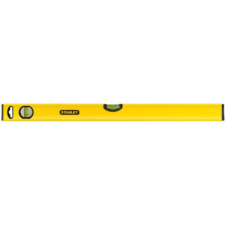 Stanley Wasserwaage Klassik (80 cm Länge, horizontale-vertikale Libelle, Schockabsorber, Genauigkeit ±0.5mm-m) STHT1-43104