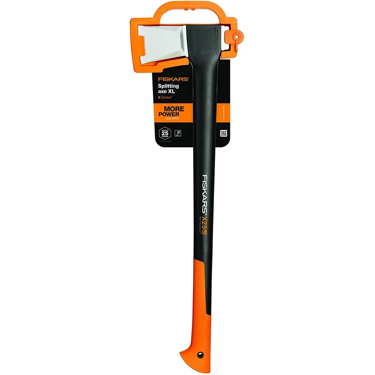 Fiskars Spaltaxt, Inklusive Klingen- und Transportschutz, Länge: 72 cm, Antihaftbeschichtet, Hochwertige Stahl-Klinge-Glasfaserverstärkter Kunststoff-Stiel, Schwarz-Orange, X25 XL, 2,4 kg, 1015643 – Bild 2