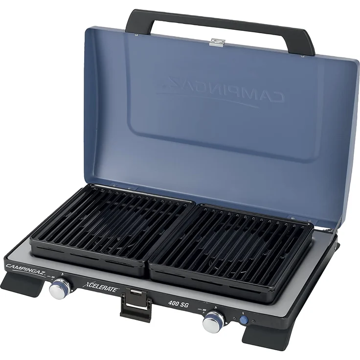 Campingaz 400 SG Gasgrill klein, elektronisch, blau, mit Deckel, 2.200 Watt – Bild 1