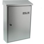 BURG-WÄCHTER Außenbriefkasten, A4 Einwurf-Format, Vollflächig verzinkt, Strukturlackiert, Letter 5832 Si, Silber