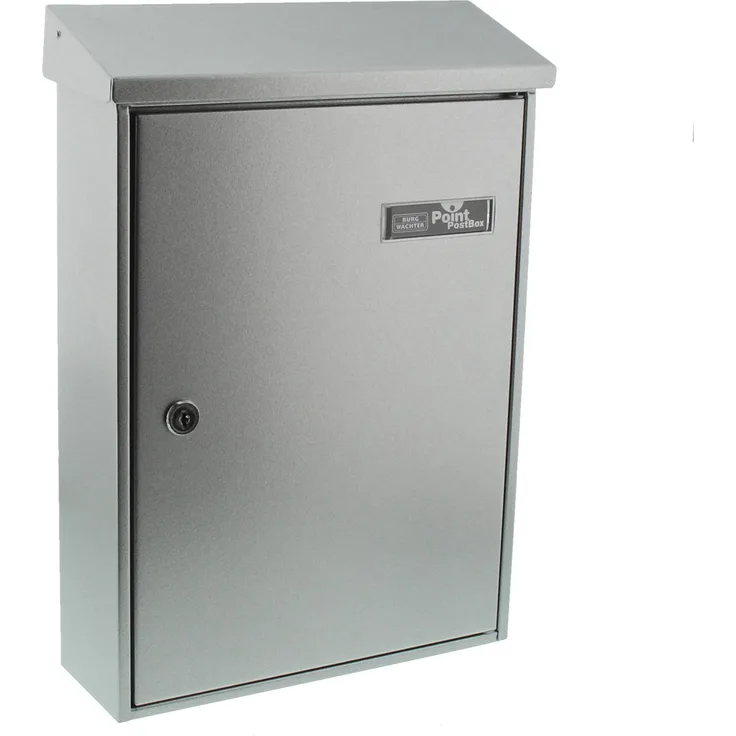 BURG-WÄCHTER Außenbriefkasten, A4 Einwurf-Format, Vollflächig verzinkt, Strukturlackiert, Letter 5832 Si, Silber