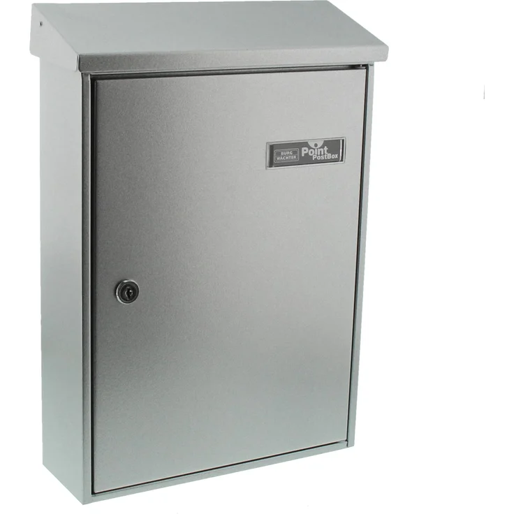 BURG-WÄCHTER Außenbriefkasten, A4 Einwurf-Format, Vollflächig verzinkt, Strukturlackiert, Letter 5832 Si, Silber – Bild 1