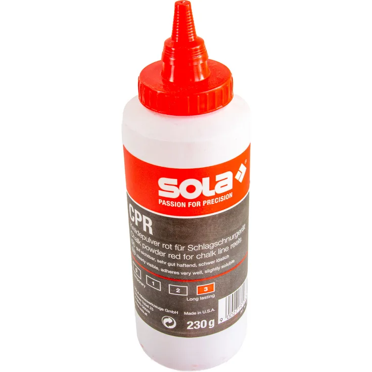 Sola Schlagschnurkreide 230g, Wählbare Farben: Rot Blau Orange Weiß Rot