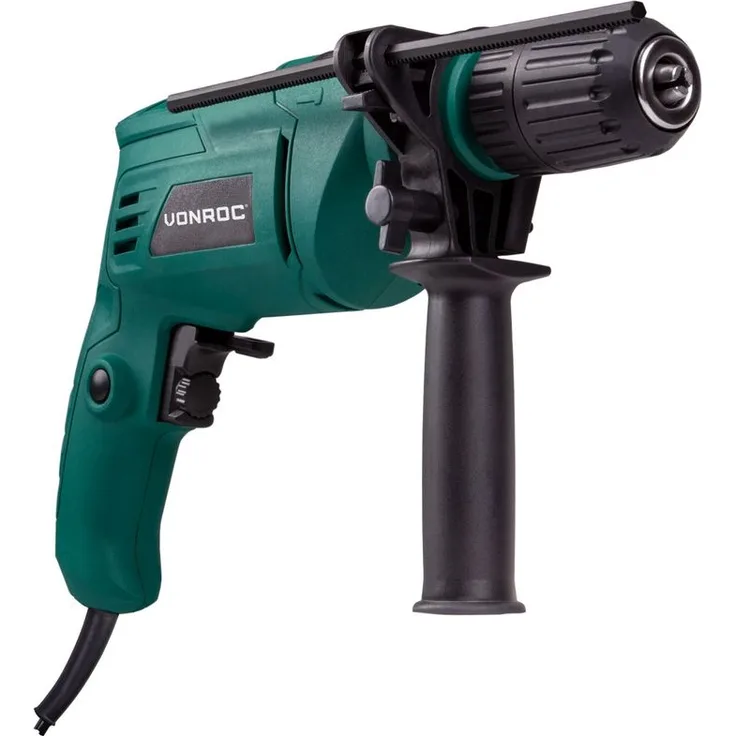 Vonroc Schlagbohrmaschine 500 W – Zum Bohren und Schlagbohren – Schnellspannbohrfutter