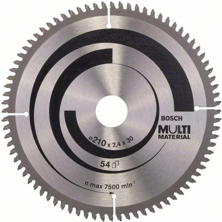 Bosch Professional Kreissägeblatt Multi Material (für Spanplatten, Faserwerkstoffe, Kunststoffe und Nichteisenmetalle) – Bild 1