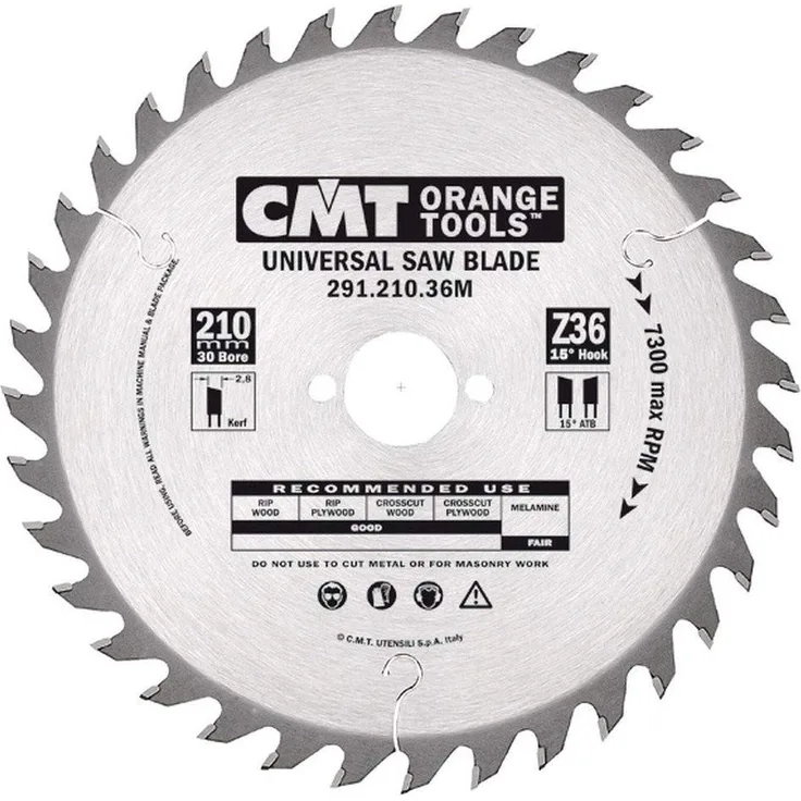 Cmt orange Tools 293.024.12r – Kreissägeblatt 300 x 3,2 x 35 Z 24 ATB 20 Grad