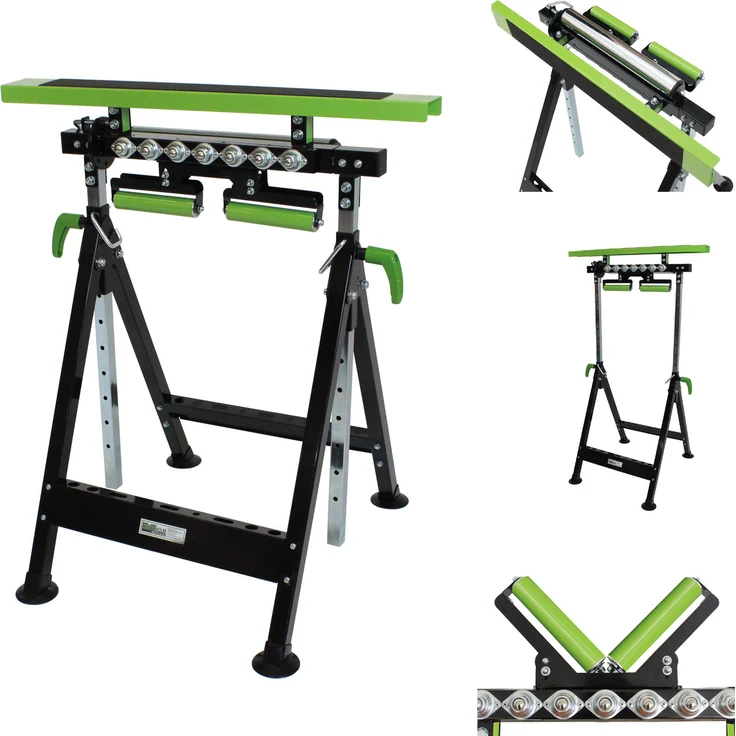 2x Multifunktions-Arbeitsbock Rollenbock höhenverstellbar Klappbock V-Rollen 4 in 1 – Bild 1