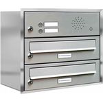 2er Edelstahl Briefkastenanlage für Unterputz Montage Klingel Ausführung 3