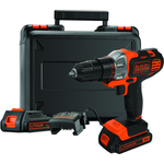 Black+Decker Akku-Multifunktionsgerät MT218KB 18V Akkubohrer mit 2 Akkus Geeignet zum Bohren, Sägen und Schleifen dank verschiedener Aufsätze Inklusive Koffer Werkzeug mit Koffer