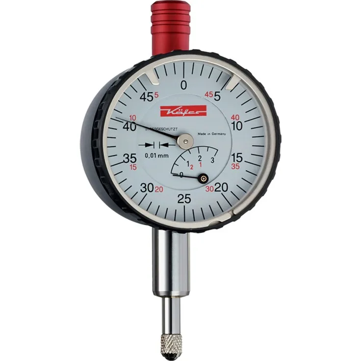 Kleinmessuhr KM4-5S 5mm Abl.0,01mm m.Stoßschutz m.Kal.KÄFER