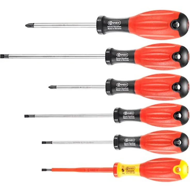Connex Schraubendrehersatz COX310206, 6-tlg, sortiert rot