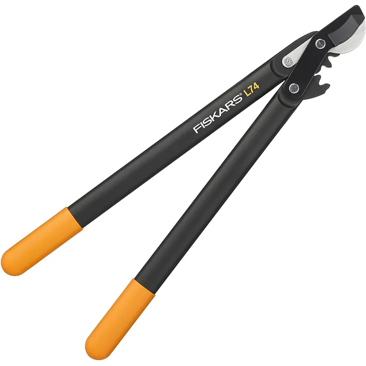 Fiskars PowerGear II Bypass-Getriebeastschere für frisches Holz, Antihaftbeschichtet, Gehärteter Präzisionsstahl, Länge 55 cm, Schwarz-Orange, L74, 1000582