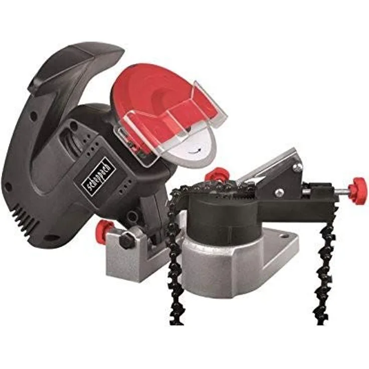 Scheppach Kettenschärfer KS1200 (200W, SchleifscheibeØ 100mm, BohrungsØ 10mm, großer Funkschutz, kompakte Bauweise, robustes Gehäuse, einfach transportierbar)
