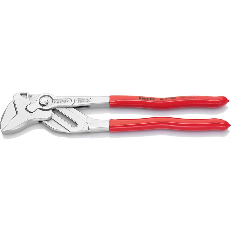 KNIPEX 86 03 300 Zangenschlüssel Zange und Schraubenschlüssel in einem Werkzeug mit Kunststoff überzogen verchromt 300 mm – Bild 2