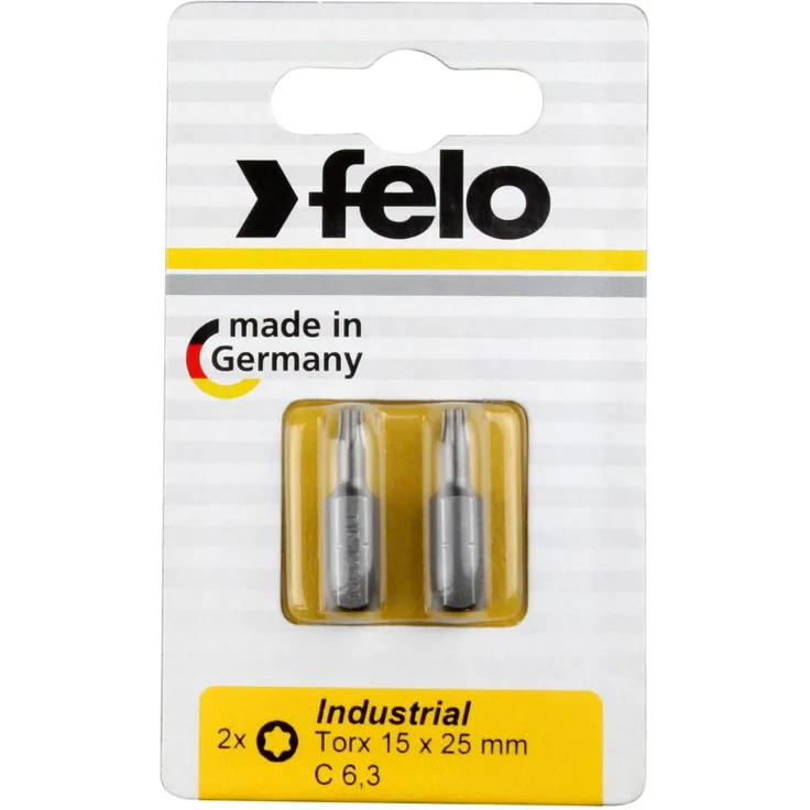 Felo 0715710298 Torx T15 Industrie Bits – auf Karte (2 Pack), Länge: 2,5 cm