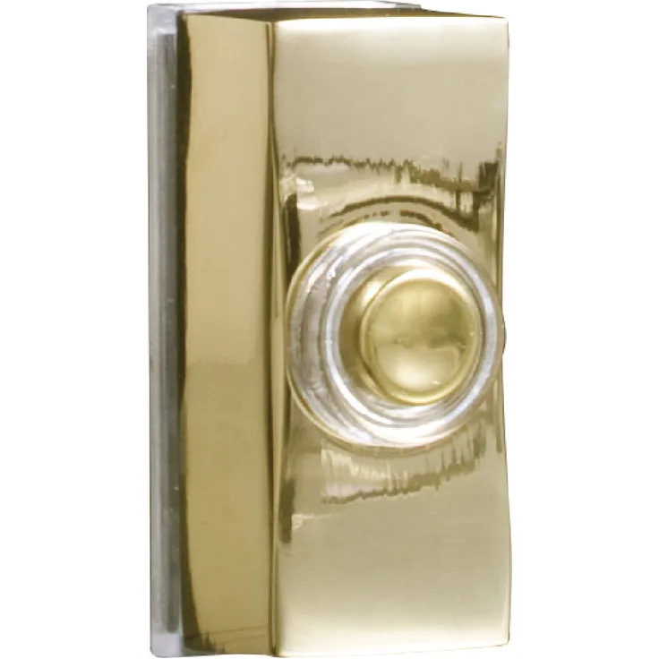 BYRON Illuminated Wired Bell Push Surface Mounted Brass