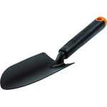 Fiskars Blumenkelle, Für harte Böden, Länge 30 cm, Langlebiger Stahlkopf-Kunststoff Griff, Schwarz-Orange, Ergo, 1027017