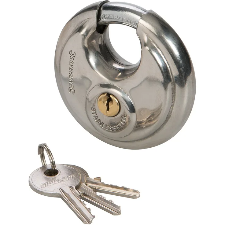 Silverline 292707 Edelstahl-Rundschloss 70 mm