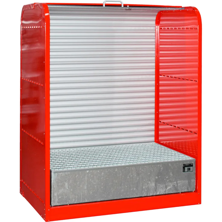 Bauer Gefahrstoff-Rollladenschrank RSG-1, max. 2x 200-l-Fässer, Feuerrot