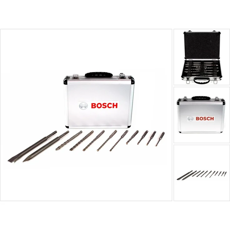 Bosch Meißel und Bohrer Set 11 tlg. für SDS-Plus in Alukoffer ( 2608578765 ) – Bild 1
