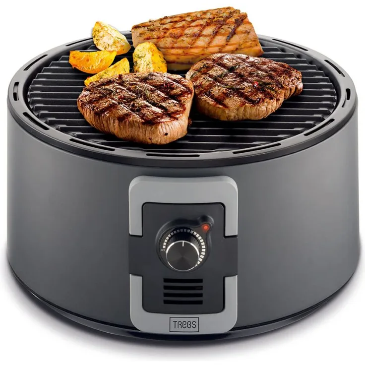 Trebs Tragbarer Holzkohlegrill 35 cm Schwarz 99335