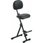 Certeo - Stehhilfe | Höhenverstellbar | Mit Fußstütze | Kunstlederbezug schwarz