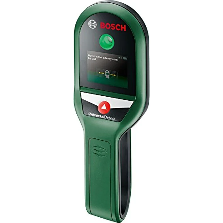 Bosch Ortungsgerät UniversalDetect (für Metall, spannungsführende Kabel und Holzunterkonstruktionen in 100-50-25 mm Erfassungstiefe, Kartoninhalt: Bosch UniversalDetect, 4x 1,5-V Batterien) – Bild 1