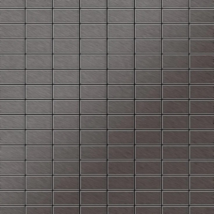 Alloy Mosaik Fliese massiv Metall Titan gebürstet in dunkelgrau 1,6mm stark Bauhaus-Ti-SB 1,05 m2