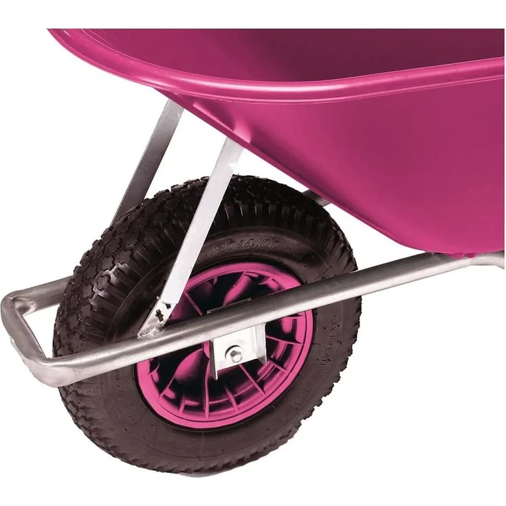 pro-bau-tec Gartenschubkarre Pink 100 l, Tragkraft 120 kg – Bild 2