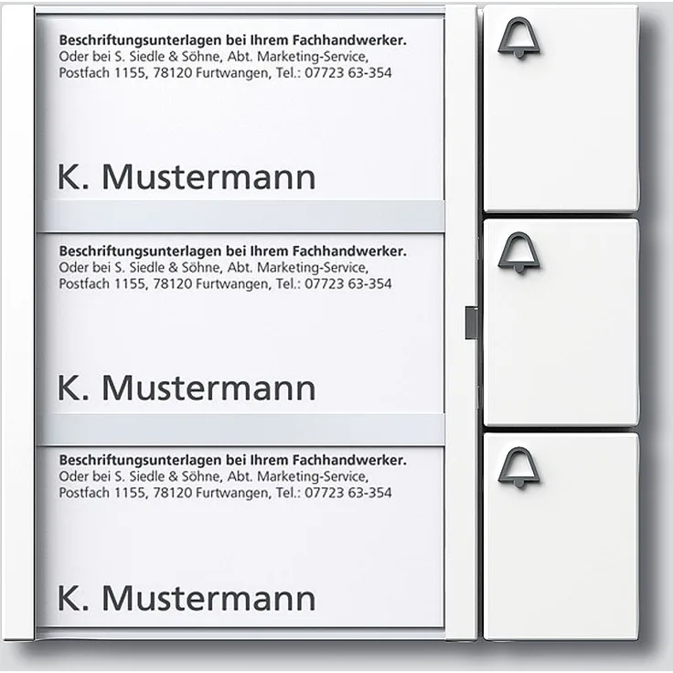 Siedle und Söhne BTM 650-03 W Tasten-Modul 3 Ruftaste