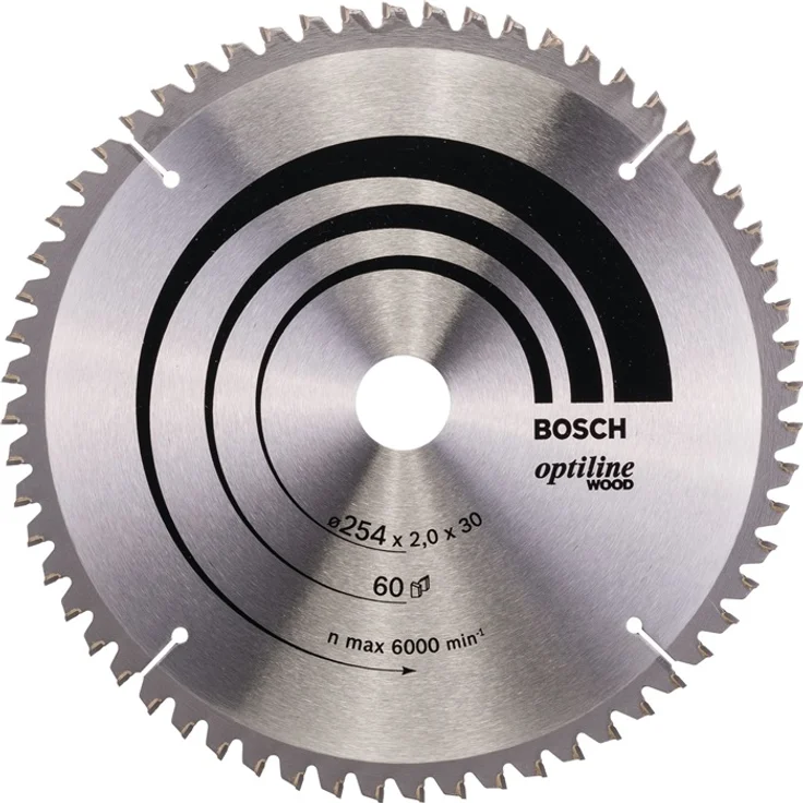 Bosch Professional Kreissägeblatt Optiline Wood (für Holz, 254 x 30 x 2,0 mm, 60 Zähne, Zubehör Kreissäge) – Bild 1