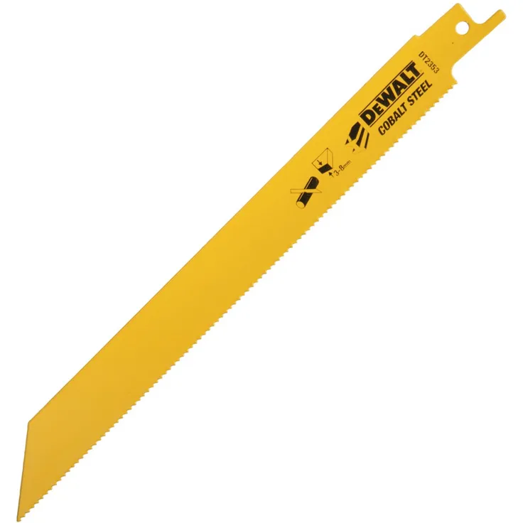 DeWalt BI-Metall Metallsäbelsägeblätter (Gesamtlänge: 203 mm, Zahnteilung: 1.8 mm, für schnelle Schnitte in Stahl und NE-Metallen, Blech, Rohren und Profilen (3-8 mm)) DT2353