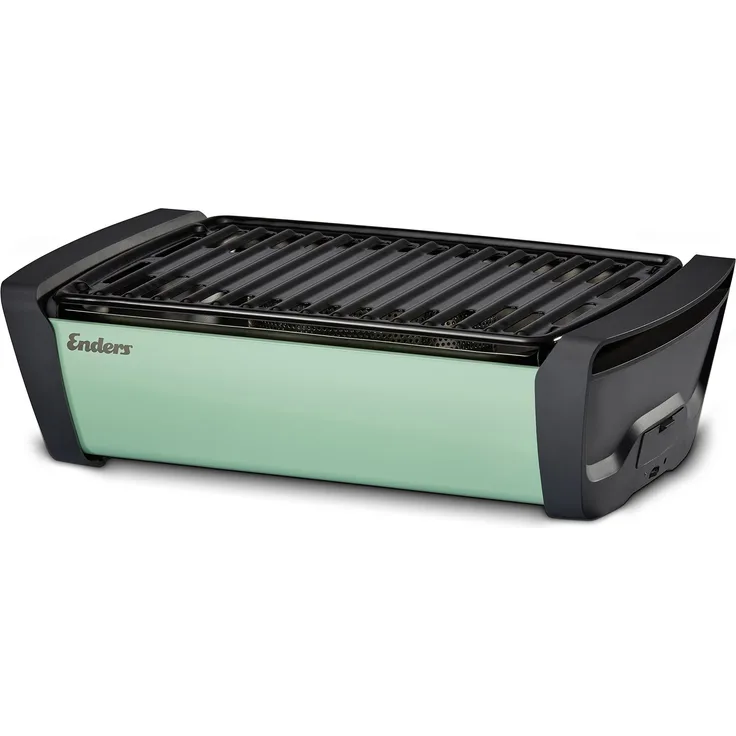 Enders 1360 Aurora raucharmer Tischgrill, kleiner mobiler Holzkohlegrill, Balkon-Grill, Picknick-Grill, Camping-Grill, Holzkohlegrill mit Belüftung, mint