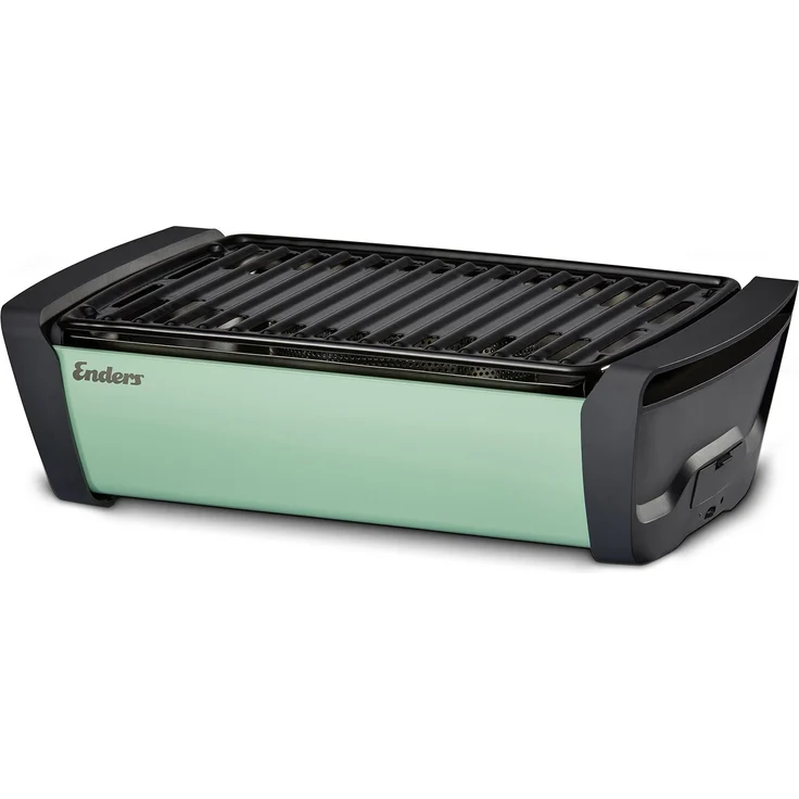 Enders 1360 Aurora raucharmer Tischgrill, kleiner mobiler Holzkohlegrill, Balkon-Grill, Picknick-Grill, Camping-Grill, Holzkohlegrill mit Belüftung, mint – Bild 1