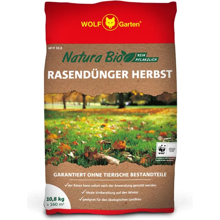 WOLF-Garten NR-H 10.8 NATURA Bio Rasendünger Herbst 10.8kg für 160m²