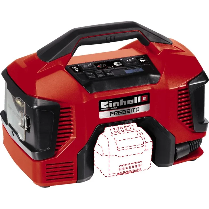 Einhell Akku-Kompressor PRESSITO Power X-Change PXC Li-Ion, 18 V, max. 11 bar, 710 mm Schlauchlänge, Hochdruck-, Niederdruckpumpe, inkl. 3-tlg. Adapter-Set, ohne Akku und Ladegerät – Bild 2