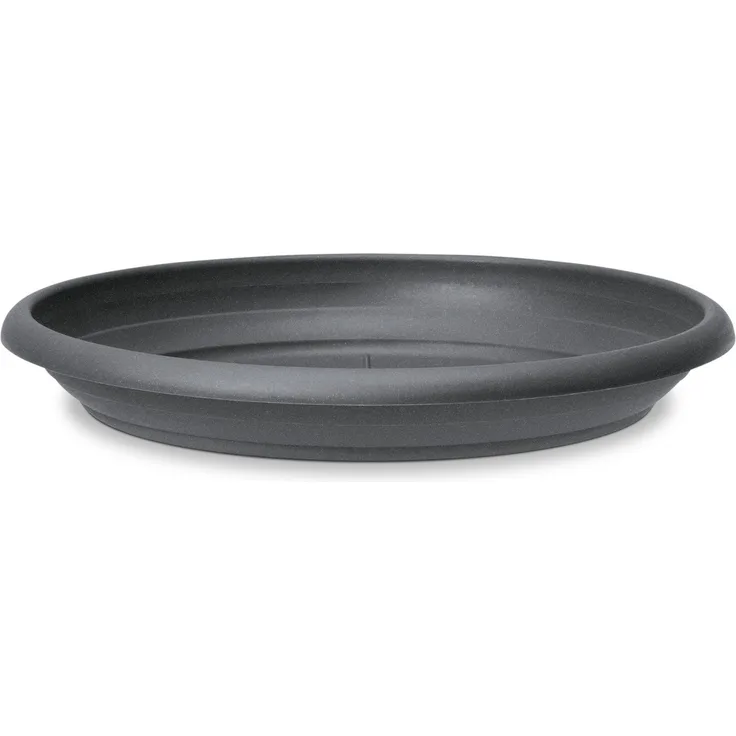 Scheurich Untersetzer aus Kunststoff, Metallic Grey, 24 cm Durchmesser, 3,5 cm hoch