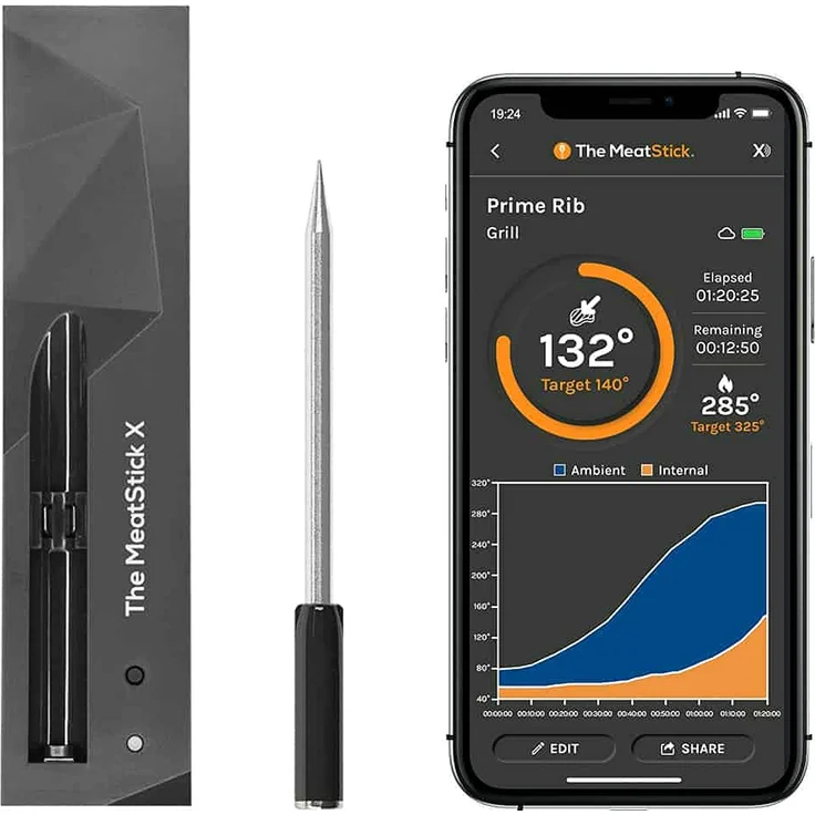 The MeatStick X PS861EX SET 2 mit Ladegerät und eingebautem Xtender Kabelloses BBQ Grillthermometer – Bild 1