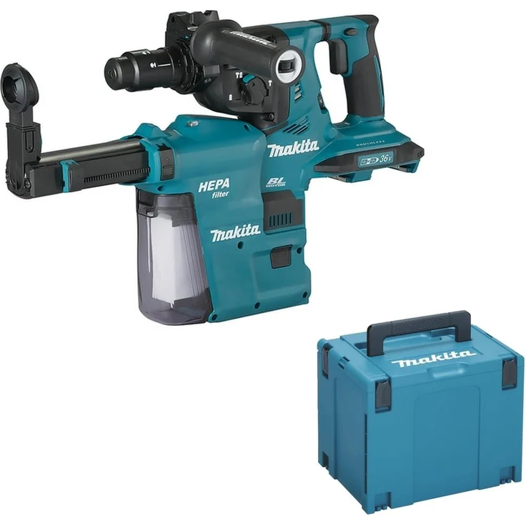 Makita DHR283ZWJU 2x18V Akku Kombi-Hammer SDS Plus inkl. Staubabsaugung DX09 ohne Akku ohne Ladegerät (DHR283ZWJU) – Bild 1